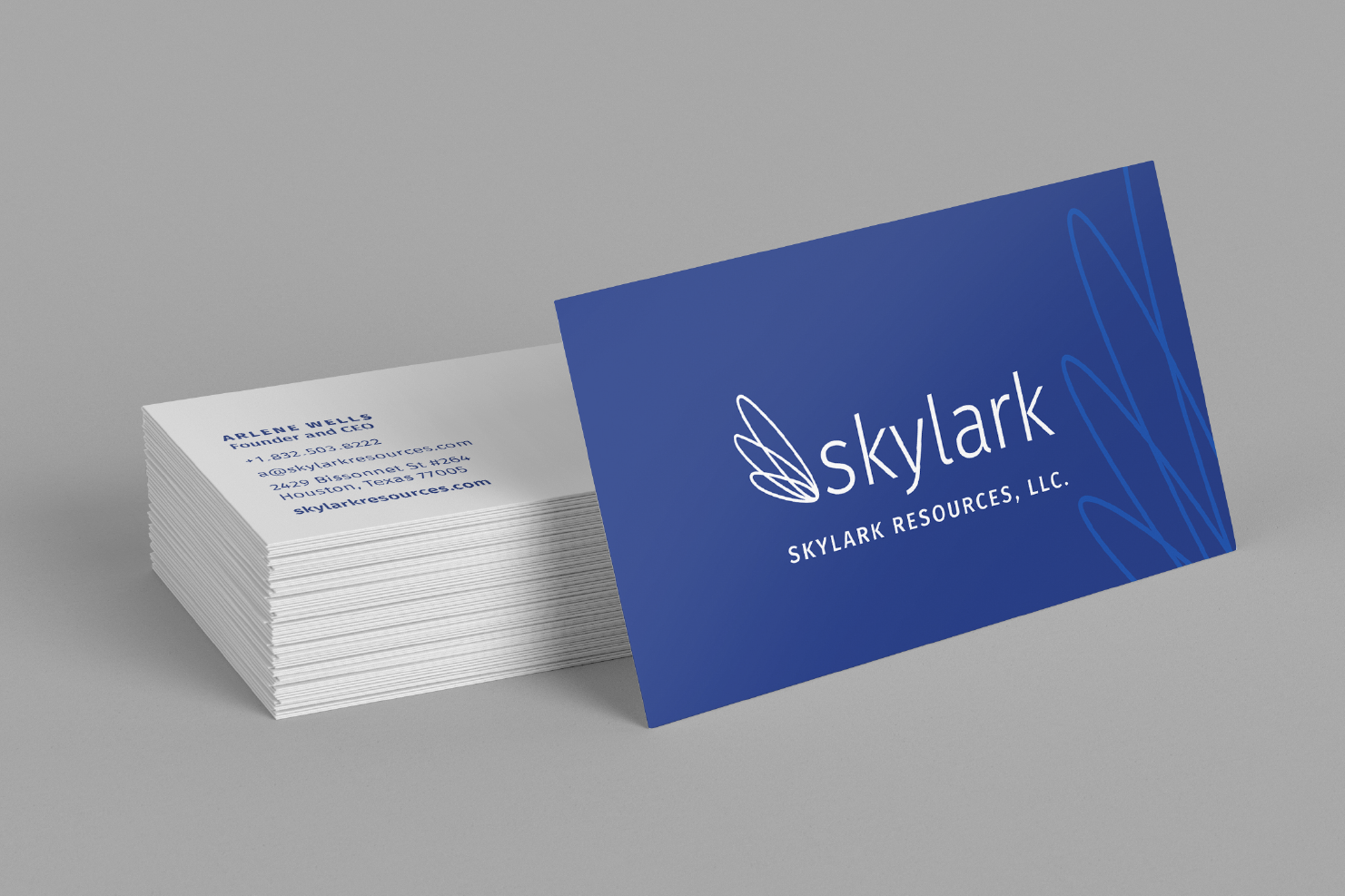 Business card designs for Skylark Resources, LLC.