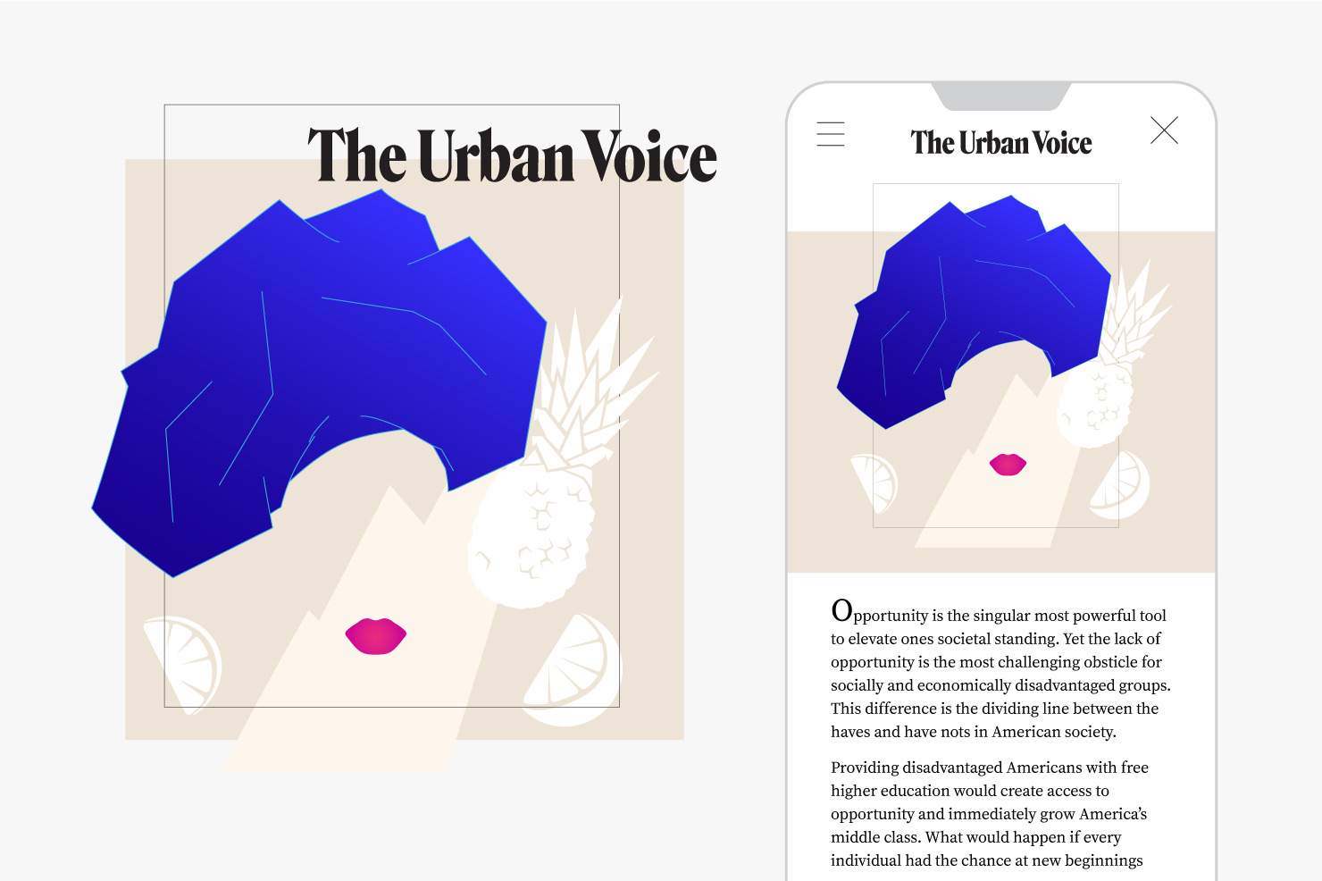 The Urban Voice digital publication design